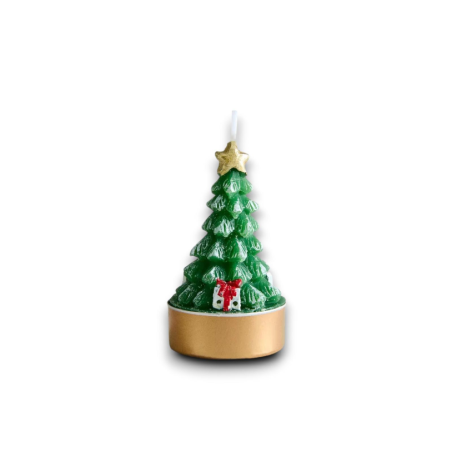 Set 24x Candele a Forma di Albero di Natale Glitter tealights 5,5 x 5,