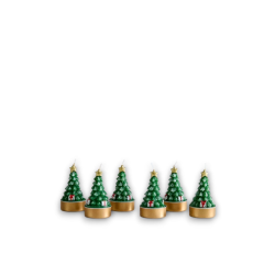 Set 24x Candele a Forma di Albero di Natale Glitter tealights 5,5 x 5,