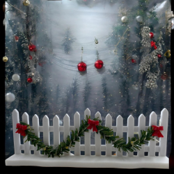 Steccato Recinzione in Legno con Luci Accessori presepe 16 cm x h. 5,5