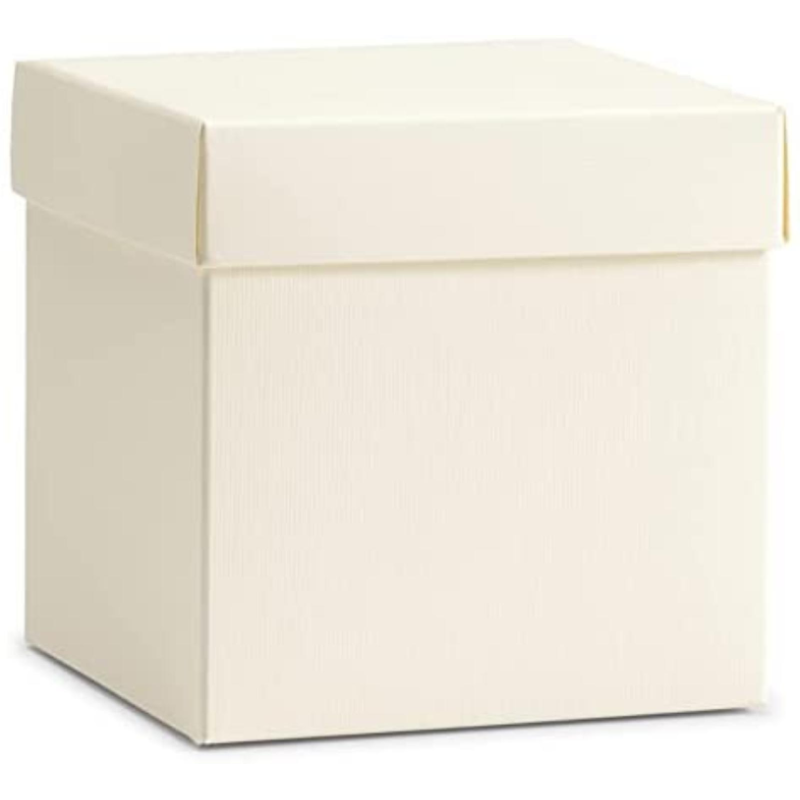 10 Scatole in Cartone con Coperchio Bianco Pieghevole Fai da Te 14x14x