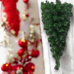 Ghirlanda natalizia verde a goccia per porta, 70 cm, con 80 rami di pi