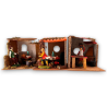 3 Scenari Presepe con Porticato in Legno - 13x15x15 cm - 3 Ass.