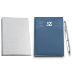 Agenda Giornaliera - 15x21 cm - Matra - Penna Silver e Astuccio - Saba
