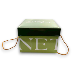 Scatola Panettone - 24,5x24,5x17 cm - Verde Chiaro e Scuro