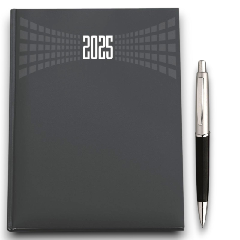 Agenda Giornaliera - 17x24 cm - Copertina Matra Rigida - Penna Inclusa