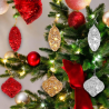Set di 12 Palline Natalizie a Goccia Tinsel in foil da 10 cm  rosso e 