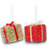 Star - 12 Pacchi Natalizi - Oro e Rosso - 6x6x7 cm - 108257