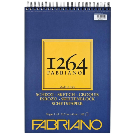 Fabriano Honsell - Blocco da Disegno Spiralato - 90 g/mq - 120 FF - A3