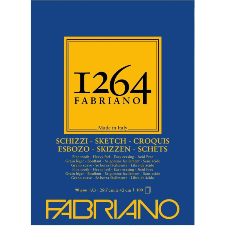 Fabriano Honsell - Blocco da Disegno Spillato - 90 g/m² - 100FF - A3 -