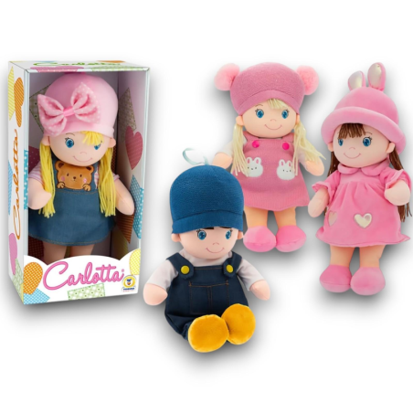 Carlotta - Bambola in Pezza con Cappello - 35 Cm