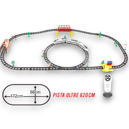 Trenino elettrico Giocattolo Freccia Veloce a INFRAROSSI con pista 620