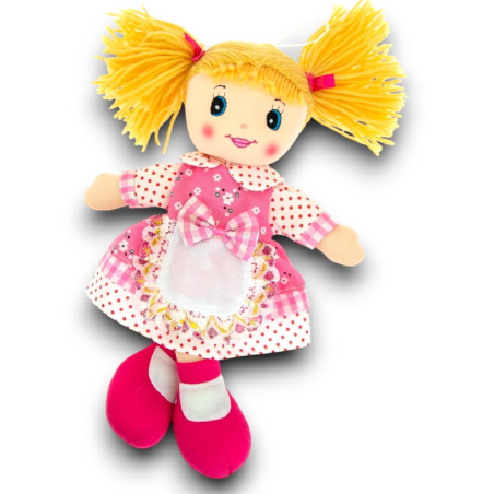 Carlotta - Bambola in Pezza - Grembiule Ricamato - 30 cm