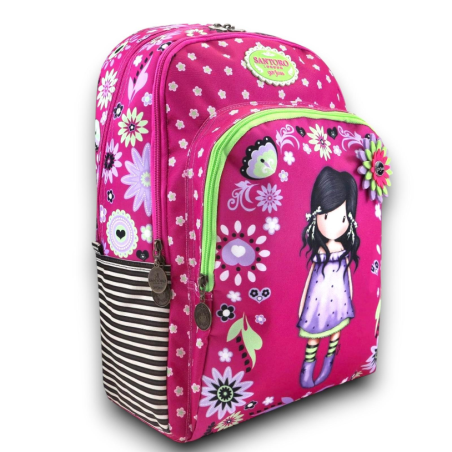 Zaino Santoro Gorjuss Fucsia Bambola - Design Floreale - Scuola e Temp