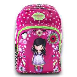 Zaino Santoro Gorjuss Fucsia Bambola - Design Floreale - Scuola e Temp