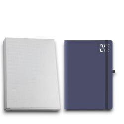 Agenda 2025 Giornaliera 17x24 - Con Elastico - Copertina Morbida - Blu