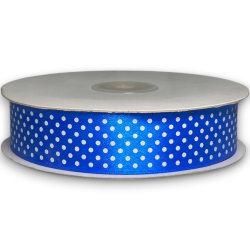 Rotolo Doppio Raso a Pois 25mm x 50 mt - BLU