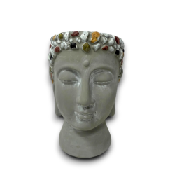 Vaso Buddha - Grigio - 14x15x20 cm