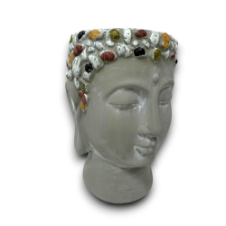 Vaso Buddha - Grigio - 14x15x20 cm