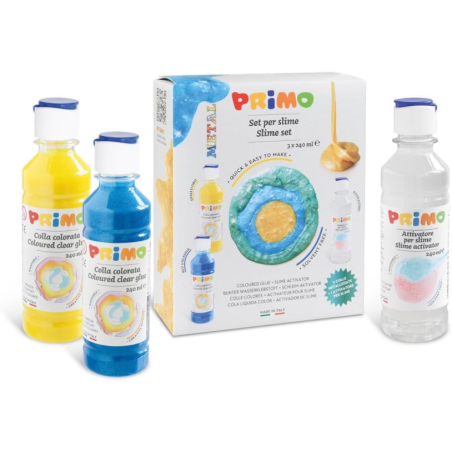 Primo - Set 3 pezzi per Slime - 2 Colle Metalizzate - 1 Attivatore Per