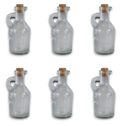 6 Oliere Piccole in Vetro con Tappo in Sughero - 10 cm