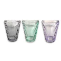 Set 6 Bicchieri in Vetro Colorati 210 ML - Rigato