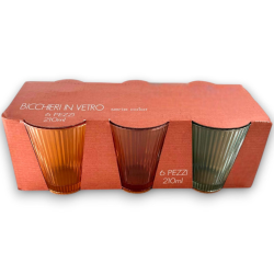 Set 6 Bicchieri in Vetro Colorati 210 ML - Rigato