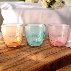 Set 6 Bicchieri in Vetro Colorati 300 ML - Onda