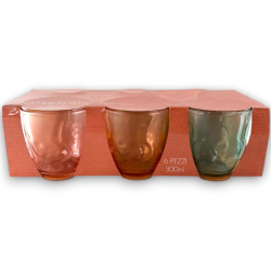Set 6 Bicchieri in Vetro Colorati 300 ML - Onda