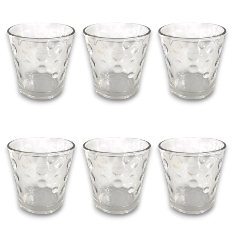 Set 6 Bicchieri in Vetro Trasparente 300 ML - Bolle