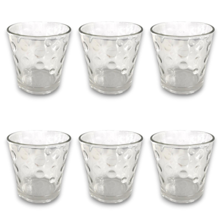 Set 6 Bicchieri in Vetro Trasparente 300 ML - Bolle
