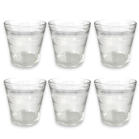 Set 6 Bicchieri in Vetro Trasparente 300 ML - Rigato
