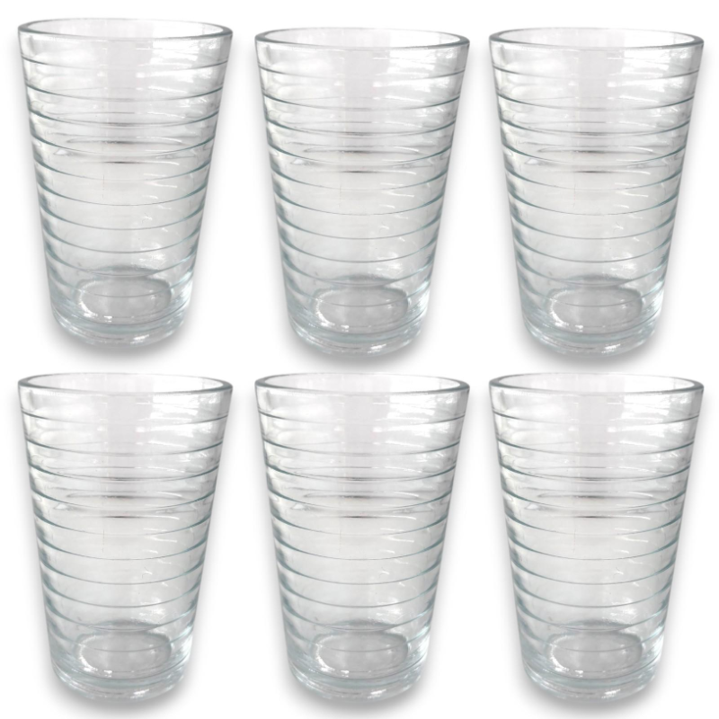 Set 3 Bicchieri in Vetro Trasparenti 185 ML - Rigato