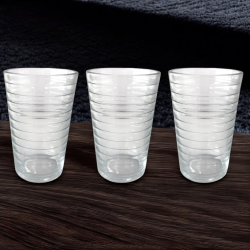 Set 3 Bicchieri in Vetro Trasparenti 185 ML - Rigato