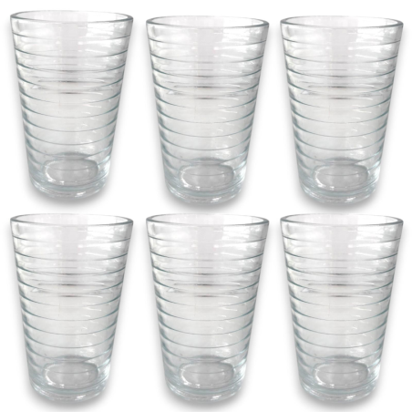 Set 12  Bicchieri in Vetro Trasparenti 185 ML - Rigato