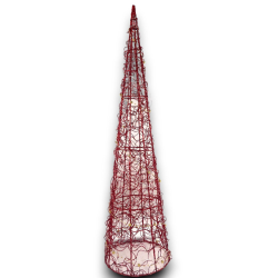 Cono Rosso con Luci e Palle Oro - 80 cm