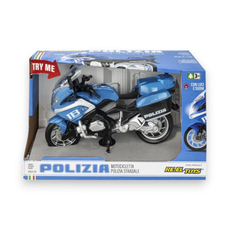 REEL TOYS - Moto Polizia con Luci e Suoni