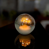 Sfera in Vetro Piccola Fume' con Luce Love - 12 cm