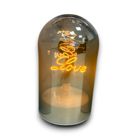 Sfera in Vetro Piccola Fume' con Luce Love - 16 cm