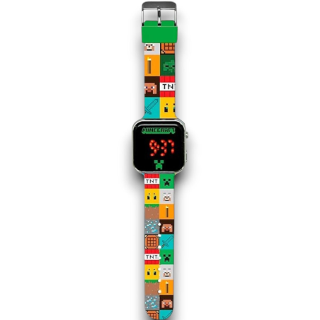 Orologio a Led 18x8 cm - Schermo Led - MineCraft