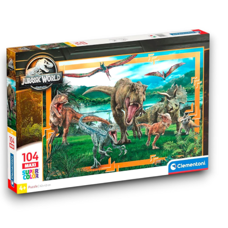 Clementoni Super Puzzle 104 Pezzi - 40x27x5 cm - Jurassic World 