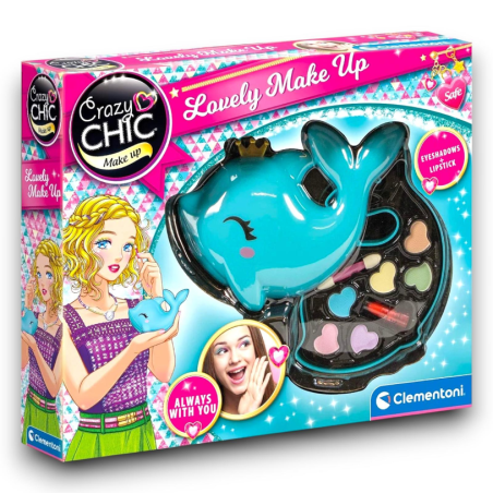 Clementoni Crazy Chic - Lovely Make Up Delfino - Cofanetto Trucchi 27x