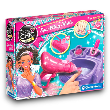 Clementoni Crazy Chic - Sparkling Nails Set Completo per Manicure e Na