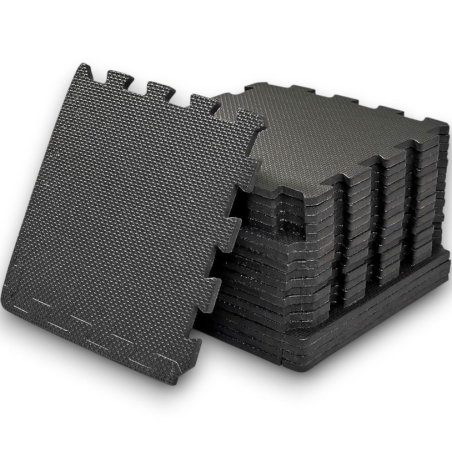 10 Pezzi di Tappetino Puzzle Nero in Schiuma Peluche GOMMA EVA 29x29 c