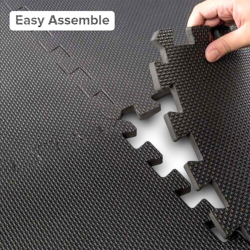 10 Pezzi di Tappetino Puzzle Nero in Schiuma Peluche GOMMA EVA 29x29 c