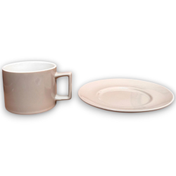 Set Tazzine con Piattini – 12 Pezzi - Tortora