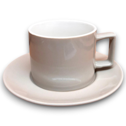 Set Tazzine con Piattini – 12 Pezzi - Tortora