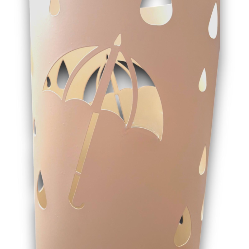Portaombrelli in Latta - Crema - 16x16x50 cm