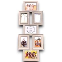 Cornice Portafoto - 36x88x3 cm - 7 Foto 10x15 e 13x18 cm