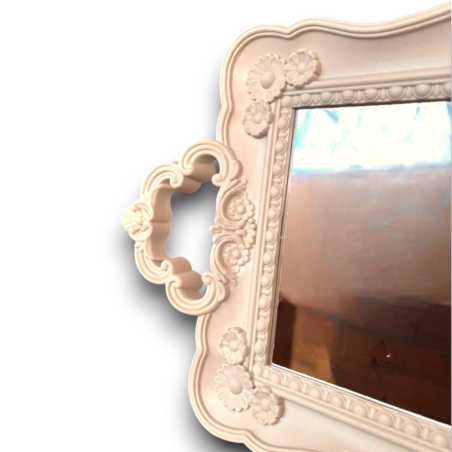 Vassoio con Manici e Specchio - 46x24 Cm