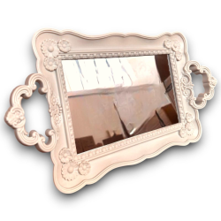 Vassoio con Manici e Specchio - 46x24 Cm